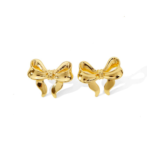 Wholesale Women's Copper Geometric Butterfly Earrings With Electroplating And Small Fragrant Style