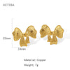Wholesale Women's Copper Geometric Butterfly Earrings With Electroplating And Small Fragrant Style