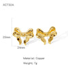 Wholesale Women's Copper Geometric Butterfly Earrings With Electroplating And Small Fragrant Style