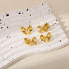 Wholesale Women's Copper Geometric Butterfly Earrings With Electroplating And Small Fragrant Style