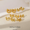 Wholesale Women's Copper Geometric Butterfly Earrings With Electroplating And Small Fragrant Style