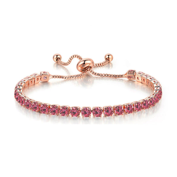 Wholesale Women's Copper Geometric Cartoon Style Electroplated Zircon Crystal Bracelet