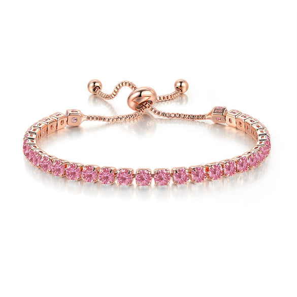 Wholesale Women's Copper Geometric Cartoon Style Electroplated Zircon Crystal Bracelet