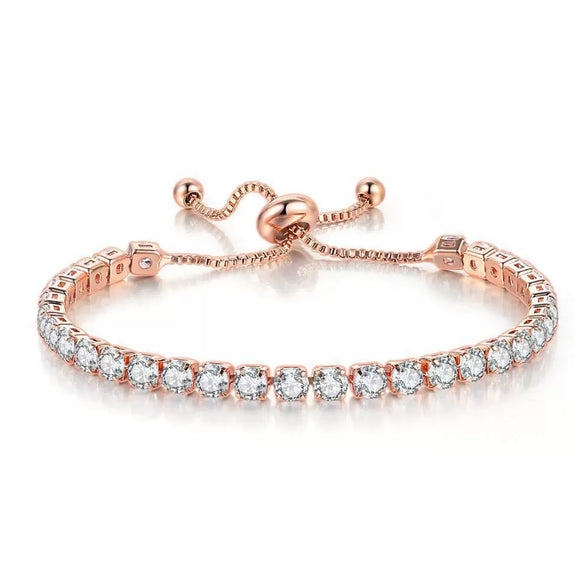Wholesale Women's Copper Geometric Cartoon Style Electroplated Zircon Crystal Bracelet