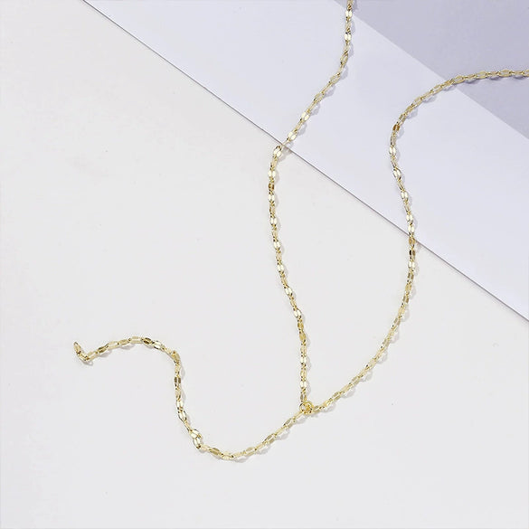 Wholesale Women's Copper Geometric Clavicle Chain Necklace With Real Gold Plated Pendant