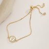 Wholesale Women's Copper Geometric Cross Heart Bracelet With Micro Setting And 18K Gold Plated Zircon Shell