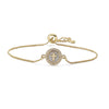Wholesale Women's Copper Geometric Cross Heart Bracelet With Micro Setting And 18K Gold Plated Zircon Shell