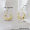 Wholesale Women's Copper Geometric Cshaped Goldplated Inlaid Zircon Earrings
