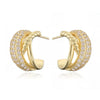 Wholesale Women's Copper Geometric Cshaped Micropaved Zircon Earrings