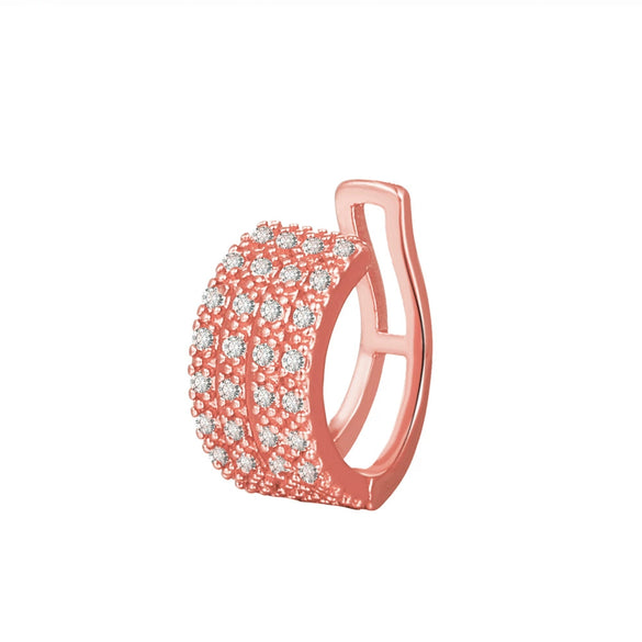 Wholesale Women's Copper Geometric Ctype Retro Microinlaid Zircon Earrings With Electroplating