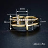 Wholesale Women's Copper Geometric Cut Out Doublelayer Ring With Zirconia Microset