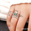 Wholesale Women's Copper Geometric Design Ring Fourpiece Set Jewelry With Zirconia