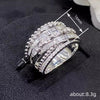 Wholesale Women's Copper Geometric Design Ring Set With Zirconia Princess Style