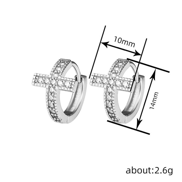Wholesale Women's Copper Geometric Design Zirconia Earrings