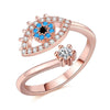 Wholesale Women's Copper Geometric Devil's Eye Opening Ring Jewelry With Electroplating