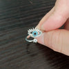 Wholesale Women's Copper Geometric Devil's Eye Opening Ring Jewelry With Electroplating
