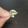 Wholesale Women's Copper Geometric Devil's Eye Opening Ring Jewelry With Electroplating