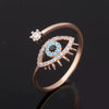 Wholesale Women's Copper Geometric Devil's Eye Opening Ring Jewelry With Electroplating