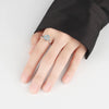 Wholesale Women's Copper Geometric Devil's Eye Rotating Opening Adjustable Antianxiety Decompression Zircon Ring