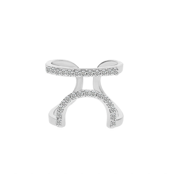Wholesale Women's Copper Geometric Diamond Set Nail Ring
