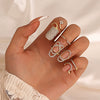 Wholesale Women's Copper Geometric Diamond Set Nail Ring