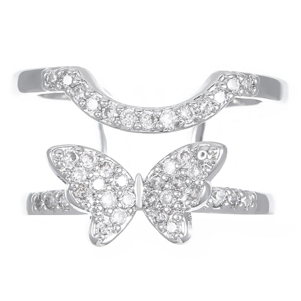 Wholesale Women's Copper Geometric Diamond Set Nail Ring