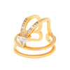 Wholesale Women's Copper Geometric Diamond Set Nail Ring