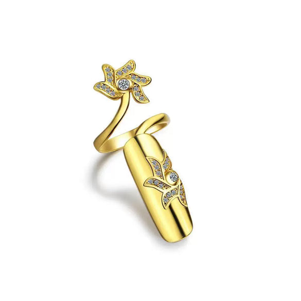 Wholesale Women's Copper Geometric Diamond Set Nail Ring