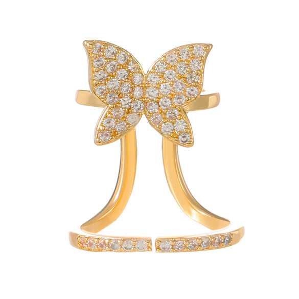 Wholesale Women's Copper Geometric Diamond Set Nail Ring