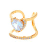 Wholesale Women's Copper Geometric Diamond Set Nail Ring