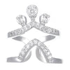 Wholesale Women's Copper Geometric Diamond Set Nail Ring