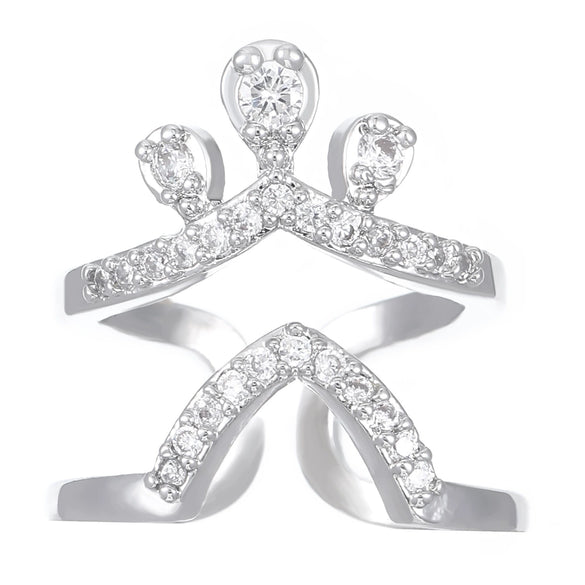 Wholesale Women's Copper Geometric Diamond Set Nail Ring