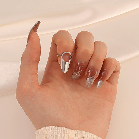 Wholesale Women's Copper Geometric Diamond Set Nail Ring