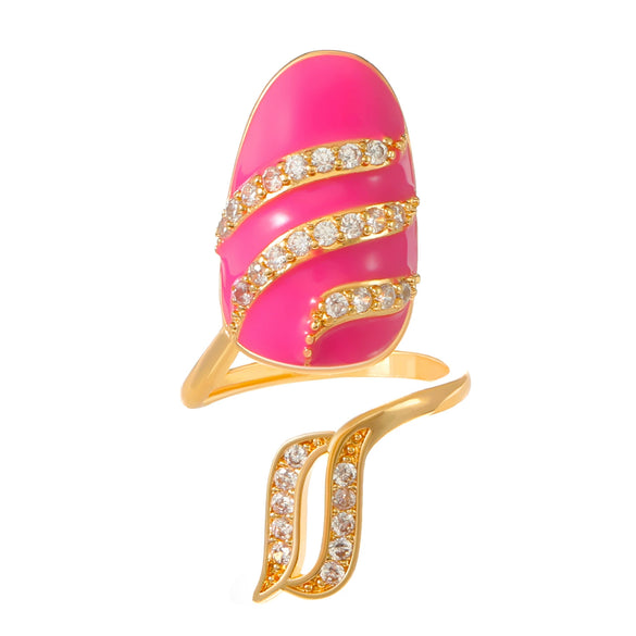 Wholesale Women's Copper Geometric Diamond Set Nail Ring