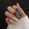 Wholesale Women's Copper Geometric Diamond Set Nail Ring