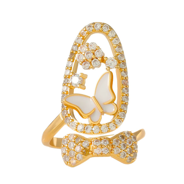 Wholesale Women's Copper Geometric Diamond Set Nail Ring