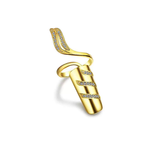 Wholesale Women's Copper Geometric Diamond Set Nail Ring