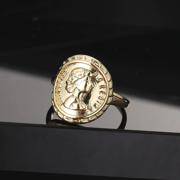 Wholesale Women's Copper Geometric Diamondembedded Open Ring