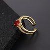 Wholesale Women's Copper Geometric Diamondembedded Open Ring