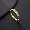 Wholesale Women's Copper Geometric Diamondembedded Open Ring