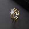 Wholesale Women's Copper Geometric Diamondembedded Open Ring