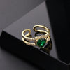 Wholesale Women's Copper Geometric Diamondembedded Open Ring