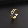 Wholesale Women's Copper Geometric Diamondembedded Open Ring