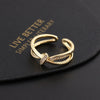 Wholesale Women's Copper Geometric Diamondembedded Open Ring