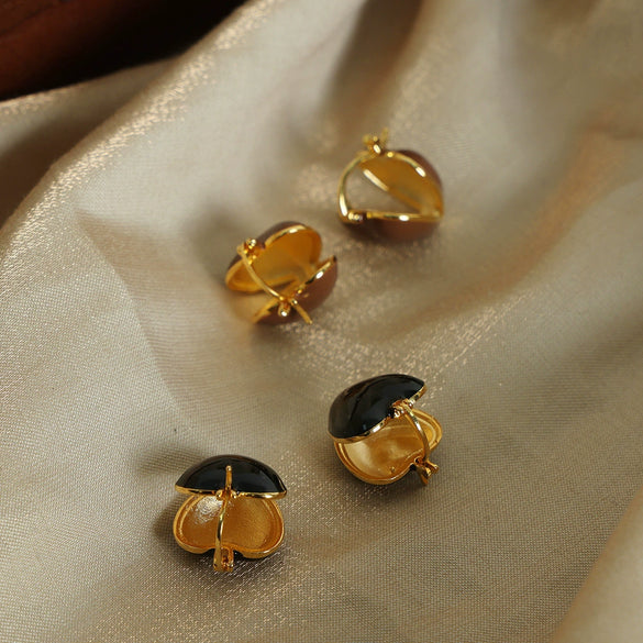 Wholesale Women's Copper Geometric Dripping Oil Earrings Light Luxury Simple Fashion Jewelry