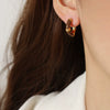Wholesale Women's Copper Geometric Dripping Oil Earrings Light Luxury Simple Fashion Jewelry