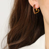 Wholesale Women's Copper Geometric Dripping Oil Earrings Light Luxury Simple Fashion Jewelry