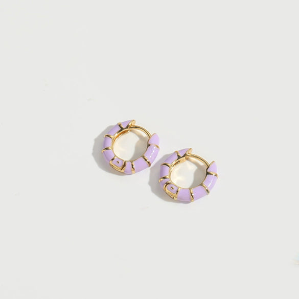 Wholesale Women's Copper Geometric Dripping Oil Enamel Earrings