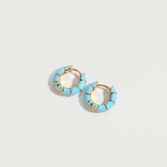 Wholesale Women's Copper Geometric Dripping Oil Enamel Earrings