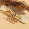 Wholesale Women's Copper Geometric Dripping Oil Enamel Earrings
